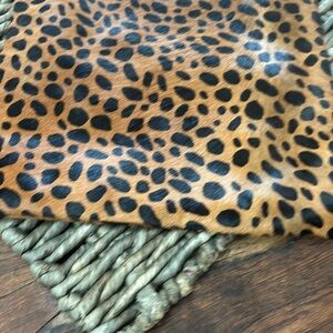 Leopard Print Hide Bag! 11 1/2 x 11 1/2 fold over clutch or carry bag!